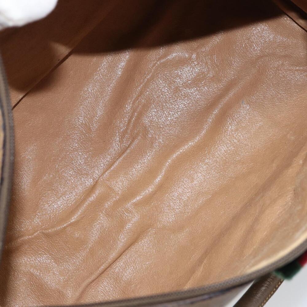 GUCCI GG Supreme Web Sherry Line Bag PVC Beige Gold 116 02 007 Auth 156427 - Picture 11 of 16